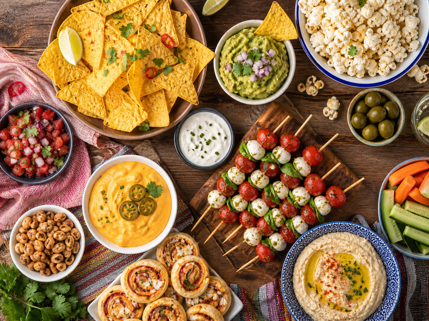 Party-Snacks auf einem Tisch