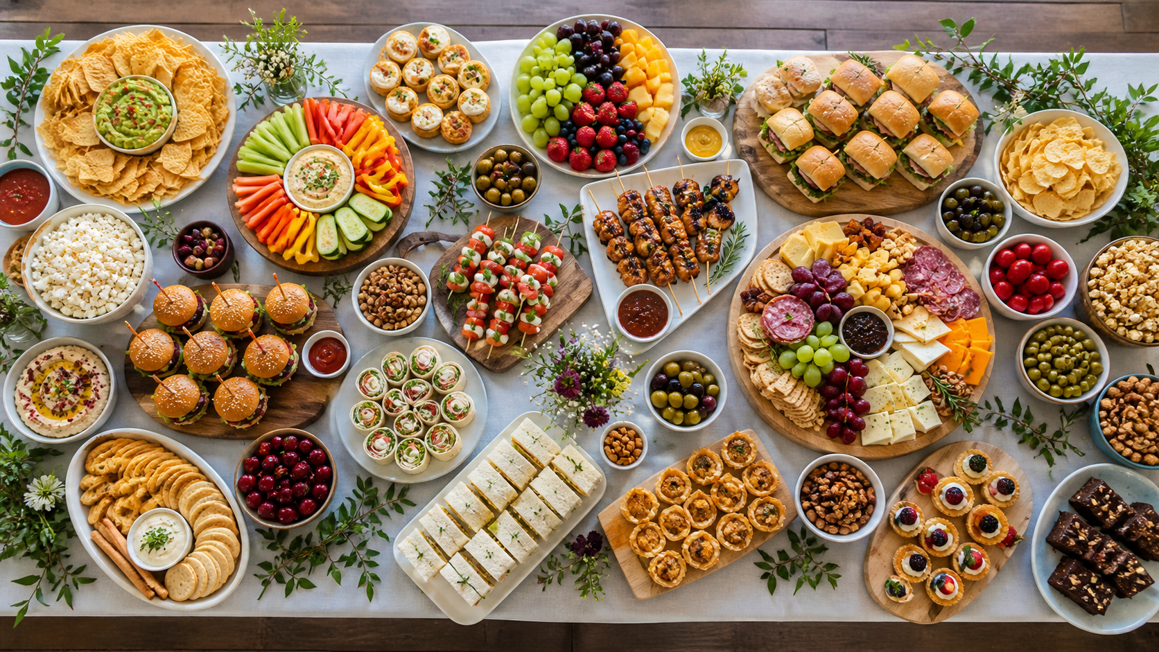Party-Snacks auf einem Tisch